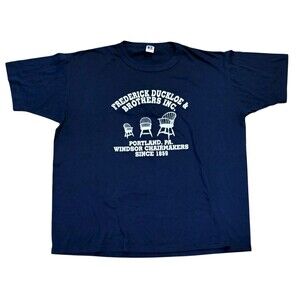 VTG Windsor Chair Men’s 2XL Blue T Shirt Frederick Duckloe & Brothers Industrial